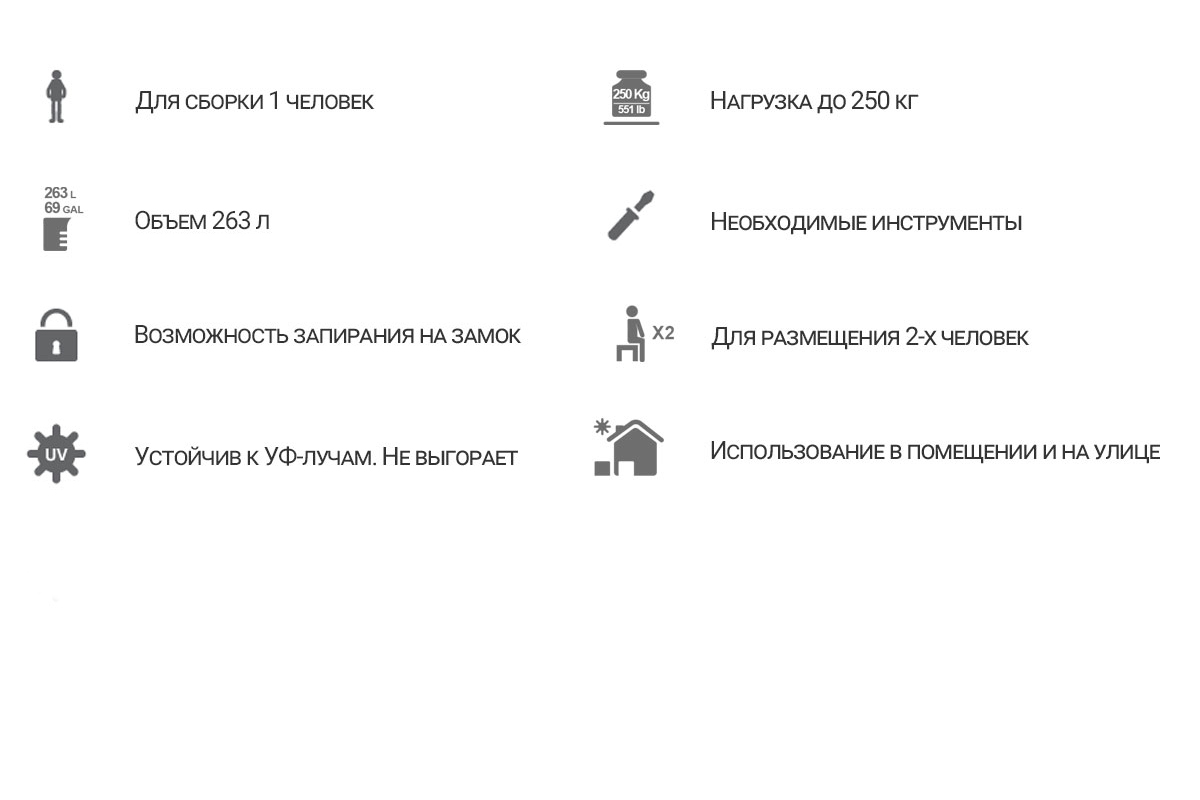 Сундук-лавочка Toomax, 270 л, антрацит — изображение 4